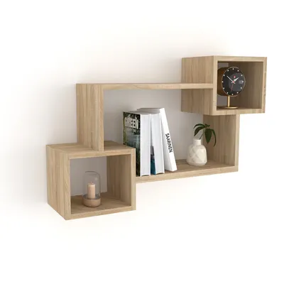 Połka Wisząca 3Z Dąb Sonoma 80x57x20 cm - Pozioma Lub Pionowa