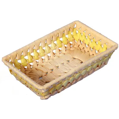 Prostokątny Koszyczek Na Pieczywo 18x11cm Z Naturalnego Materiału - Żółty