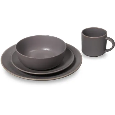 Komplet Stołowy Elegance Do Jadalni Z Myciem W Zmywarce I Użyciem W Mikrofalówce - Szary