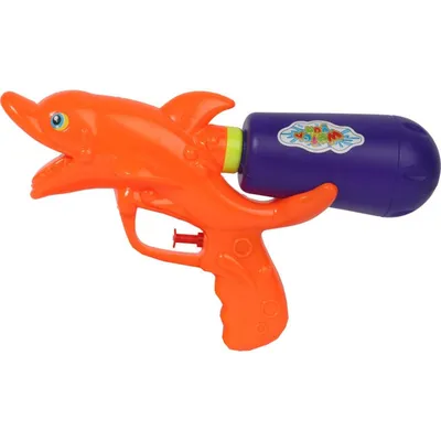 Pistolet Wodny Rekin 24cm Z Odwróconym Pojemnikiem I Systemem Ciśnieniowym - Pomarańczowy