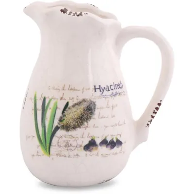 Dekoracyjny Dzbanek Ceramiczny Z Motywem Hiacyntów 13 cm