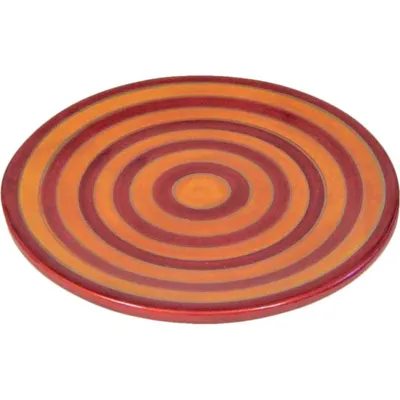 Talerzyk Ceramiczny W Paski O Średnicy 20 cm - Pomarańczowy