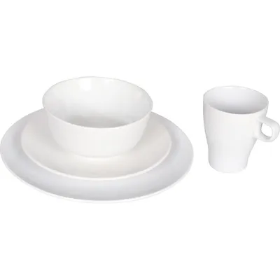 Komplet Porcelany Stołowej Białej Z Możliwością Użytku W Zmywarce I Mikrofalówce