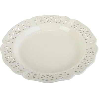 Elegancki Talerz Obiadowy Ceramiczny 30,5 cm W Kolorze Białym