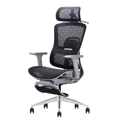 Fotel Ergonomiczny ANGEL Biurowy Obrotowy Homer - Czarno-Szary