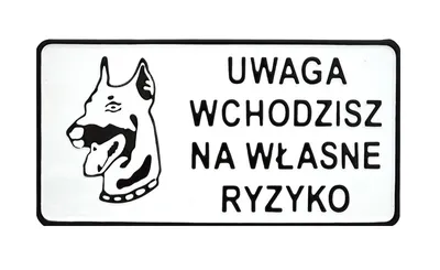 Tablica 15*29CM Uwaga Wchodzisz Na Własne Ryzyko