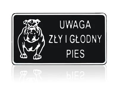 Tablica 15*29CM Uwaga Zły I Głodny Pies