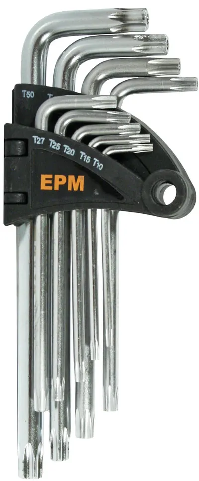 Komplet Kluczy Torx Typ L T10-T50 9 szt. Krótkie EPM