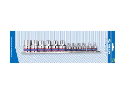 Komplet Nasadek 3/8-1/2 12SZTUK E4-E20, Chrom KING TONY