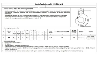 Hak Zrywkowy 7/8MM HZ10 LC60KN Titanoboa KL.10