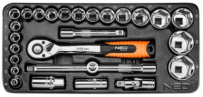 Klucze Nasadowe 1/2'' Zestaw 27 Sztuk NEO
