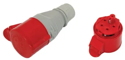 Gniazdo Izolacyjne Przenośne 32A 400V 3P+Z IP44 TAREL - Czerwone