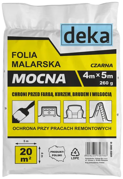 Folia Malarska Mocna 4*5M 300g DEKA - Czarna