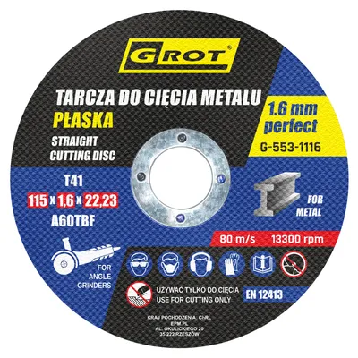 Tarcza Płaska T1A 115*1.6*22 Komplet 10 Sztuk GROT