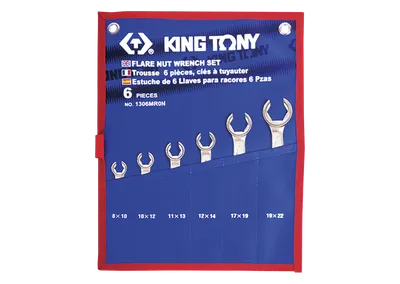 Zestaw Kluczy Do Przewodów Hamulcowych 6 Części 8-22MM KING TONY
