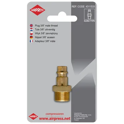 Wtyk Szybkozłączki Z Gwintem Zewnętrznym 3/8'' AIRPRESS