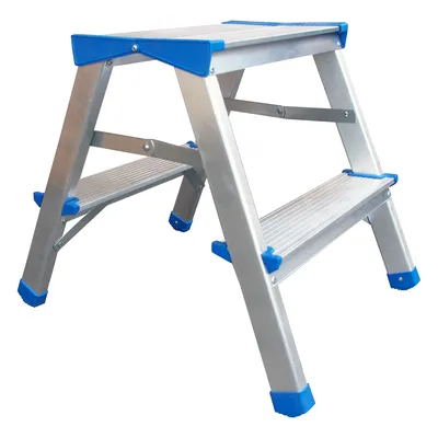 Drabina, Stołek Aluminiowy Rozkładany 44cm 1 Stopień+podest BRAKET