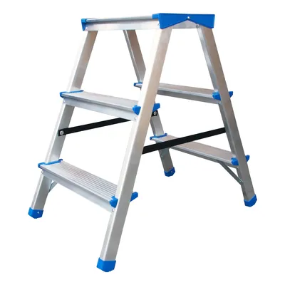 Drabina, Stołek Aluminiowy Rozkładany 67cm 2 Stopnie+podest BRAKET