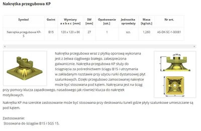 Nakrętka Przegubowa Kp-S B15