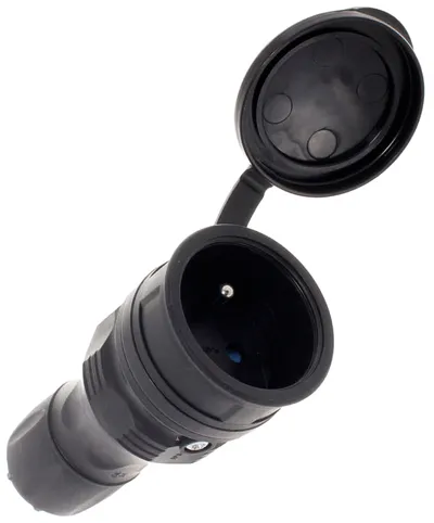Gniazdo Gumowe 2P+Z, 16A Extrem IP54 KEL - Czarne