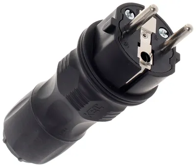 Wtyczka Prosta 2P+Z, 16A Extrem Uni IP54 KEL - Czarna