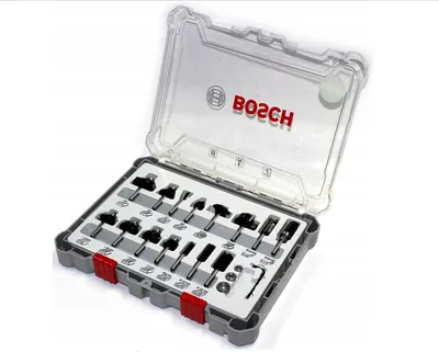 Zestaw Frezów 15 szt. Mix Uchwyt 6mm BOSCH