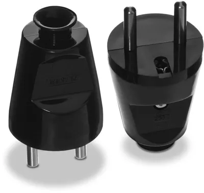 Wtyczka Prosta Rozbieralna 2P+Z, 16A, 250V VOLTEO - Czarna