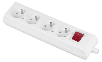 Gniazdo Poczwórne + Wyłącznik 16A 250V Rozbieralne Z/U VOLTEO - Białe
