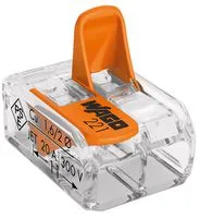 Szybkozłączka 2X0,2-4MM2 Transparentna/Pomarańczowa 221-412