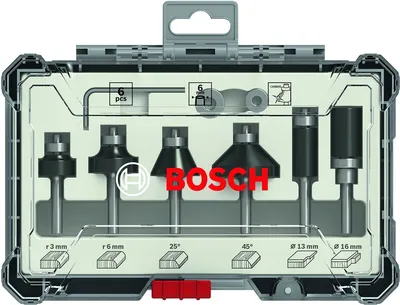 Zestaw Frezów 6 szt. Trim&edging Uchwyt 6mm BOSCH
