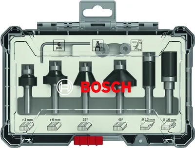 Zestaw Frezów 6 szt. Trim&edging Uchwyt 8mm BOSCH