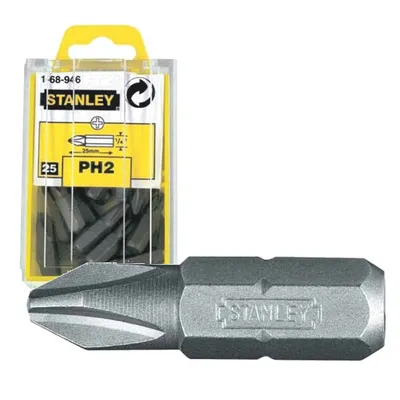 Końcówka, Bit Uchwyt 6-KĄT 1/4 25 Sztuk PH2/25MM STANLEY