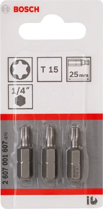 Bit, Grot, Końcówka T15 Eh 25mm 3 szt. BOSCH