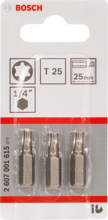 Bit, Grot, Końcówka T25 Eh 25mm 3 szt. BOSCH