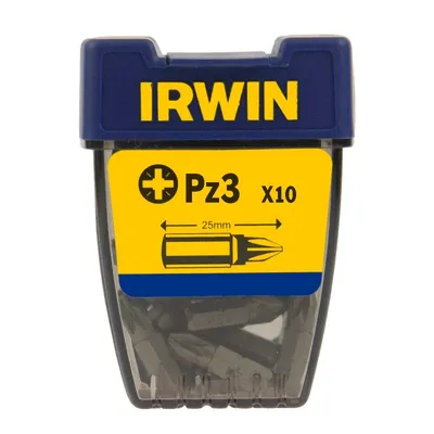 Grot, Bit, Końcówka Typu Pozidriv 1/4' 25mm 10 szt. PZ3 IRWIN
