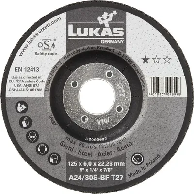 Tarcza Wypukła T27 125*6.0*22 A24/30S-BF Premiumflex ROTTLUFF