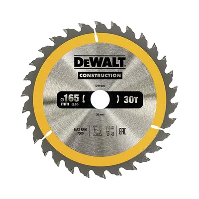 Piła Tarczowa Do Drewna 165/20MM, 30 Zębów DEWALT