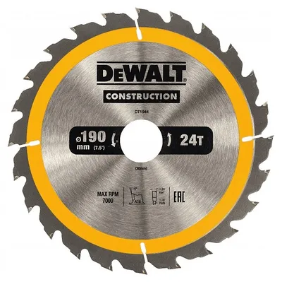 Piła Tarczowa Do Drewna 190/30MM, 24T DEWALT