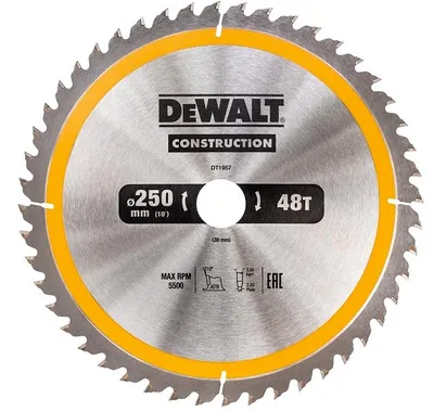 Piła Tarczowa Do Drewna 250/30MM, 48 Zębów DEWALT