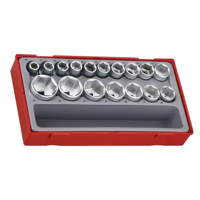 Zestaw Nasadek 6-KĄTNYCH Z Chwytem Kwadratowym 1/2'',17 Cz. TENG TOOLS