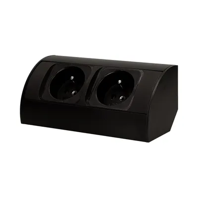 Gniazdo Meblowe 2X2P+Z ORNO - Czarne