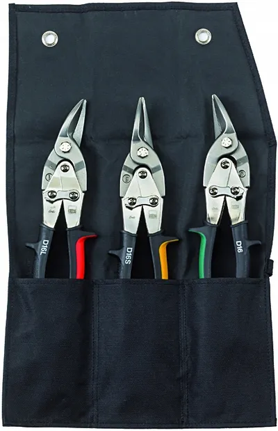 Zestaw Nożyc Kształtowych Do Blachy, 3 szt. Etui BESSEY