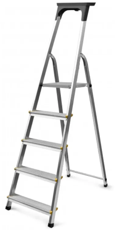 Drabina Aluminiowa Wolnostojąca Easy 145cm 3 Stopnie+podest BRAKET