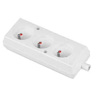 Gniazdo Potrójne 16A 250V Rozbieralne Z/U VOLTEO - Białe