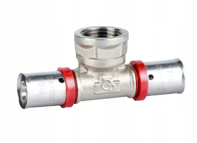 Trójnik Zapr. EN 1254-8, 3/4X20X20.DZ. Pex-Al-Pex Chrom DIAMOND