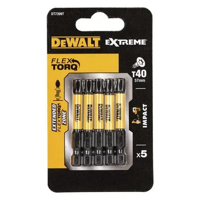 Końcówki Wkrętakowe Udarowe Torsion T40/50 mm 5 szt. DEWALT
