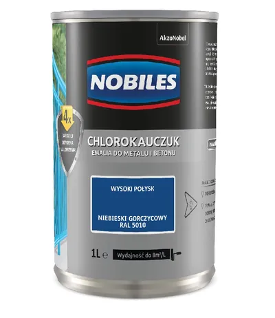 Emalia Chlorokauczukowa Sygnałowa 0.9l NOBILES - Niebieska