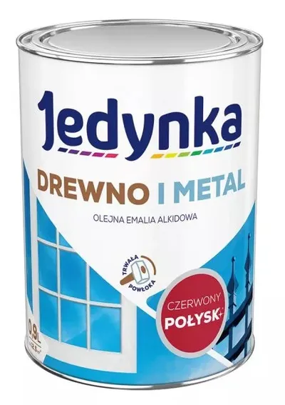 Emalia Alkidowa Do Drewna I Metalu 0,9l JEDYNKA - Czerwony