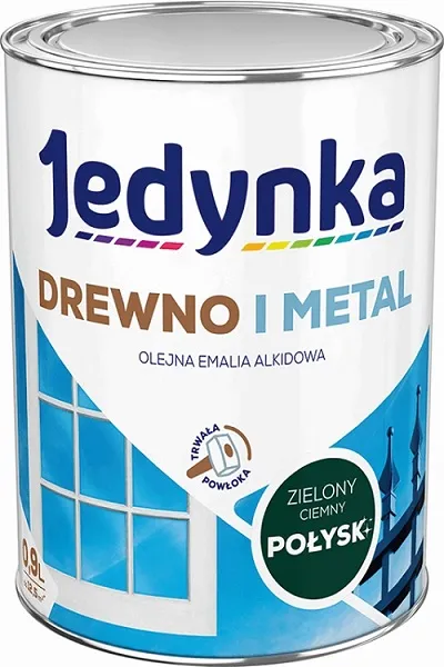 Emalia Alkidowa Do Drewna I Metalu Ciemny 0,9l JEDYNKA - Zielony