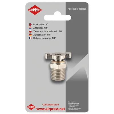 Zawór Spustu Kondensatu 1/4' Blister (Spr. 24l) AIRPRESS